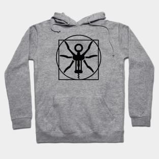 Vitruvian man wine cork screw Leonardo Da Vinci Hoodie